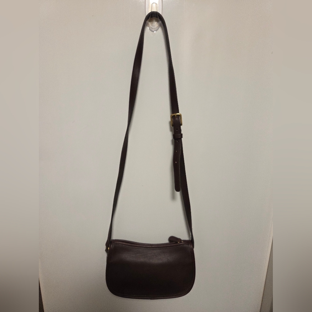 Dark Brown Wendie Coach Leather Crossbody Bag